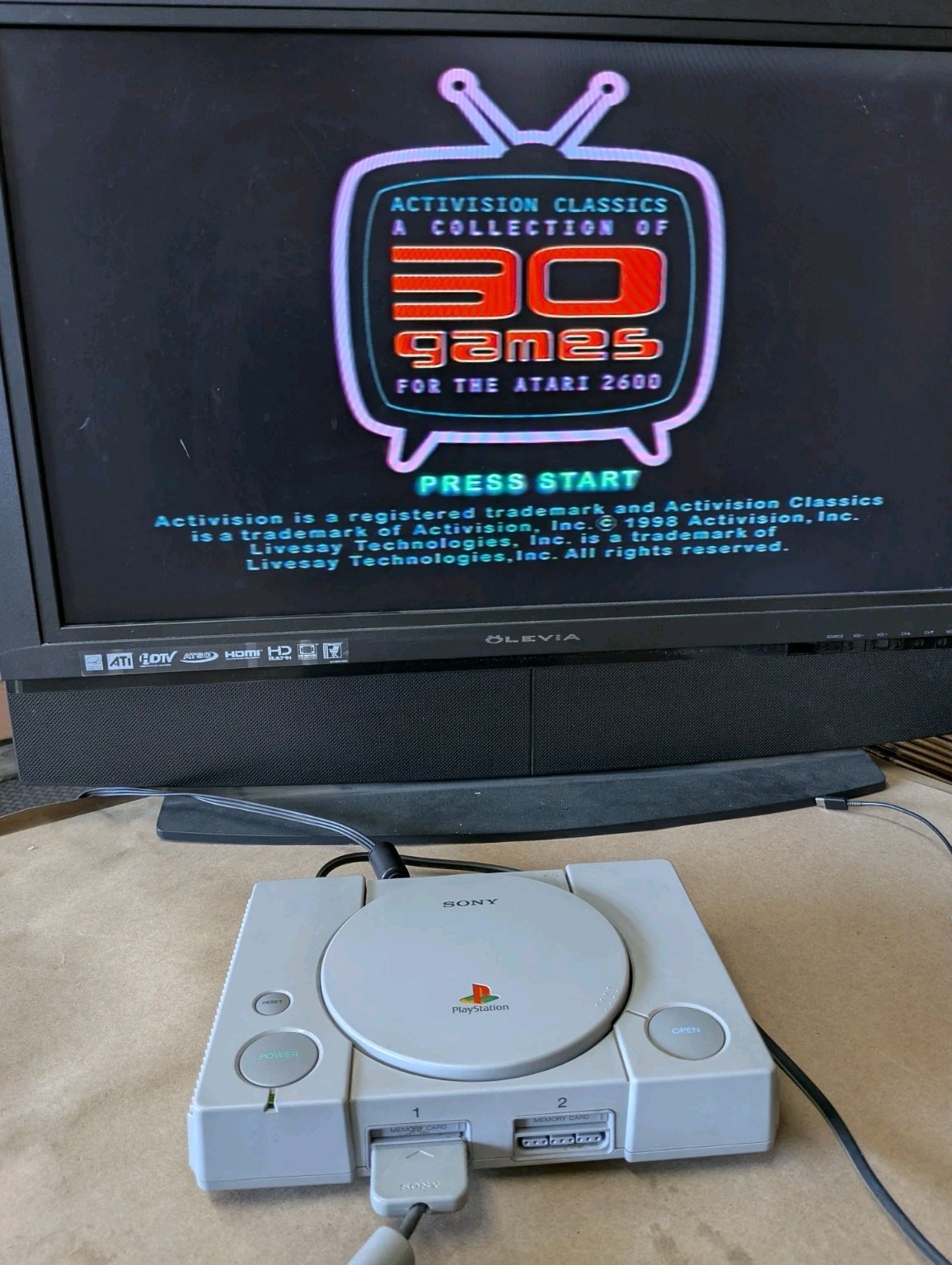 Sony PlayStation 1 Console Bundle TESTED WORKS PS1 4 Games 2 Controllers Clean