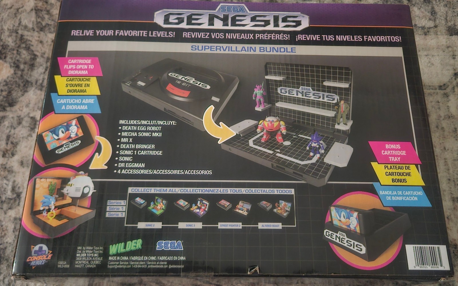 SEGA Genesis 16-Bit Supervillain Bundle w/ Sonic 1 Diorama, Bonus Tray