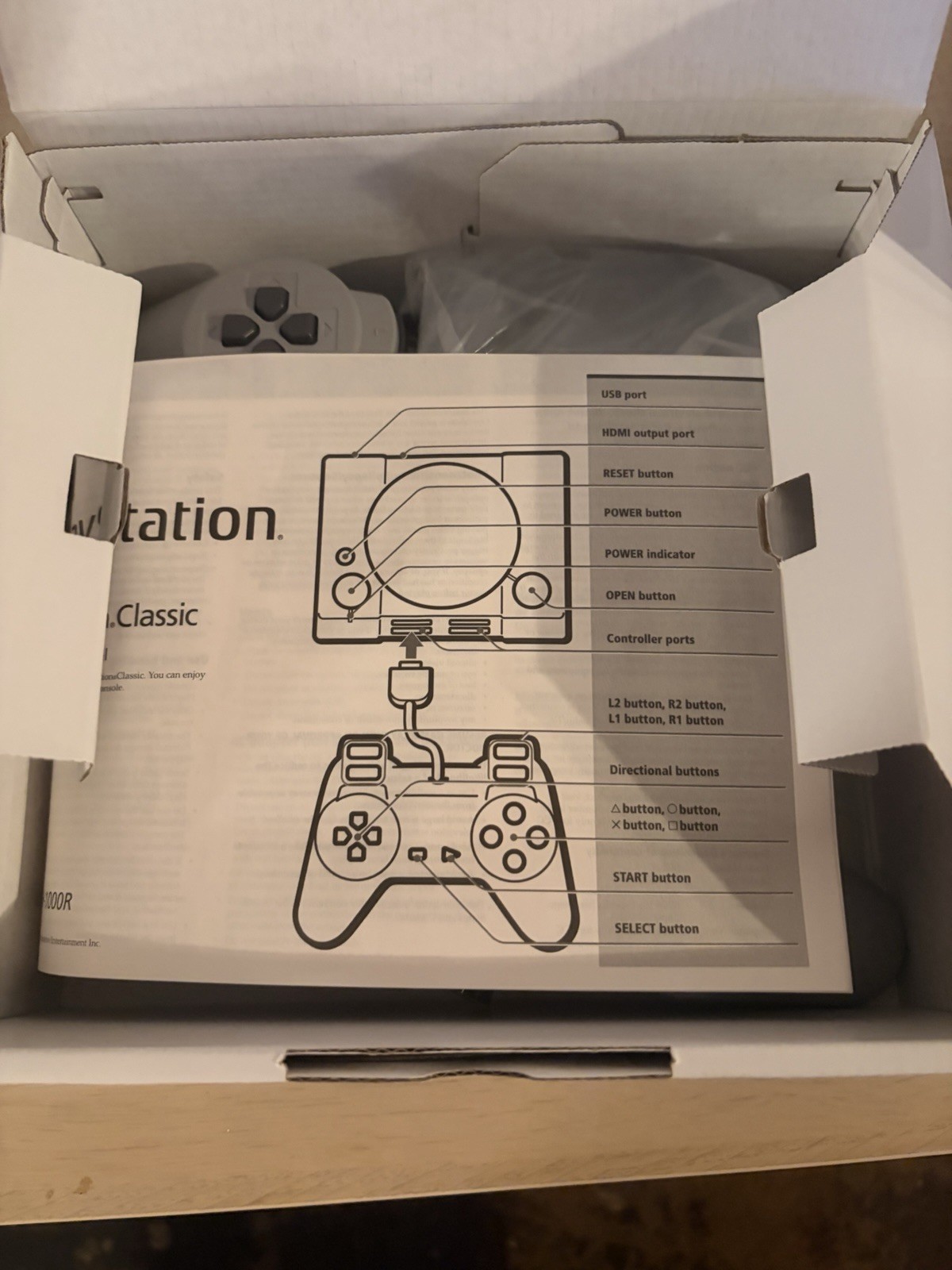 Sony PlayStation Classic Gray Microconsole Preloaded Games 2 Controllers HDMI