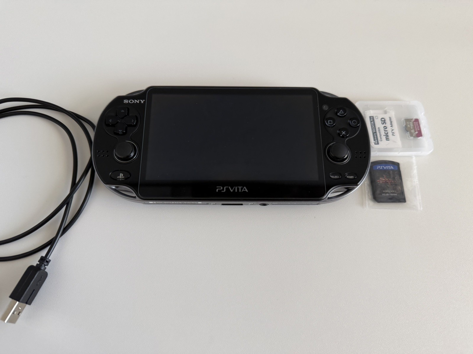 PlayStation PS VITA Console Wi-Fi Model Crystal Black PCH-1000 ZA01 w/ SD2Vita