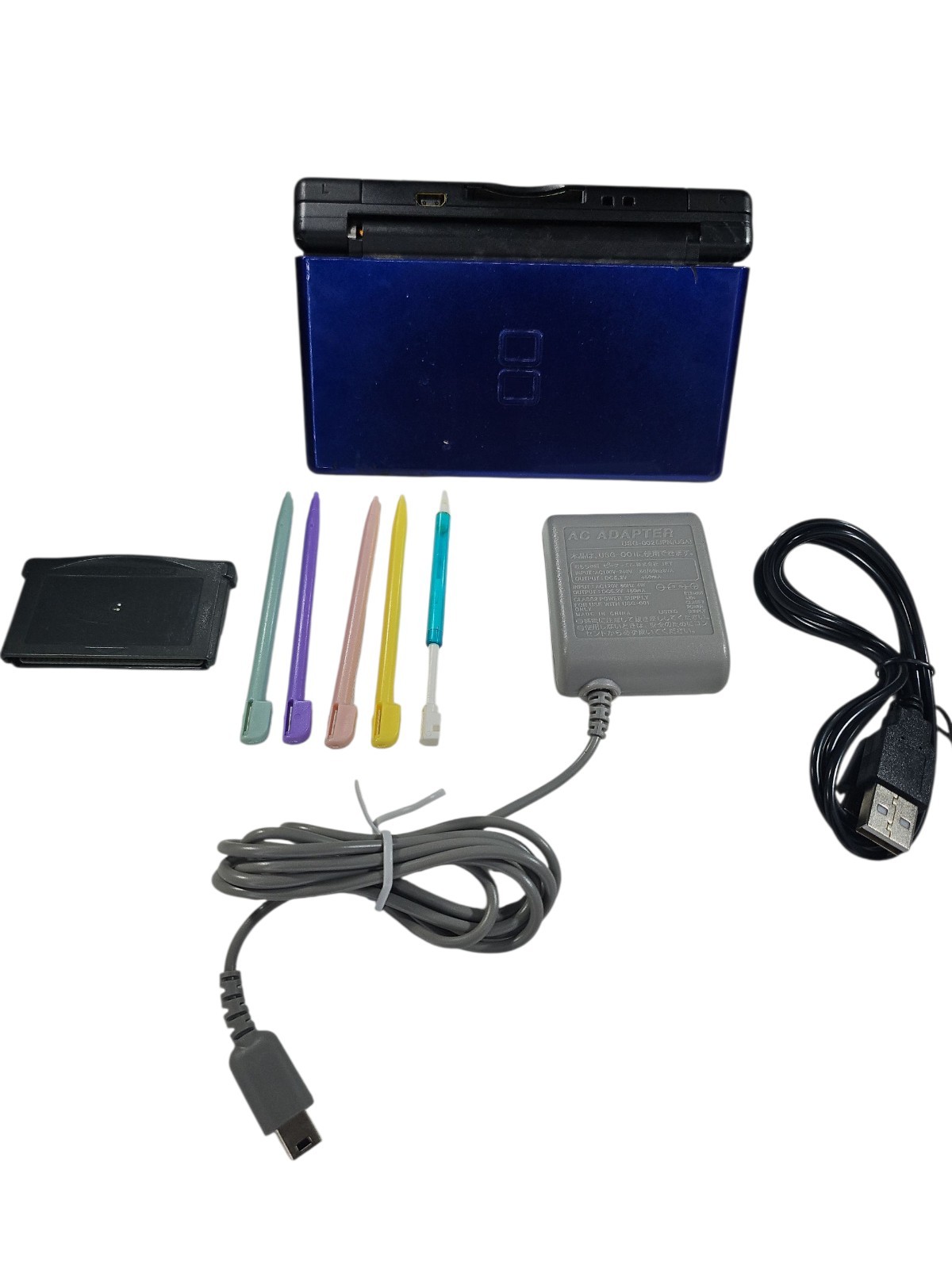 Nintendo DS Lite blue w/ Stylus & Charger Cable and Super Mario Advance game