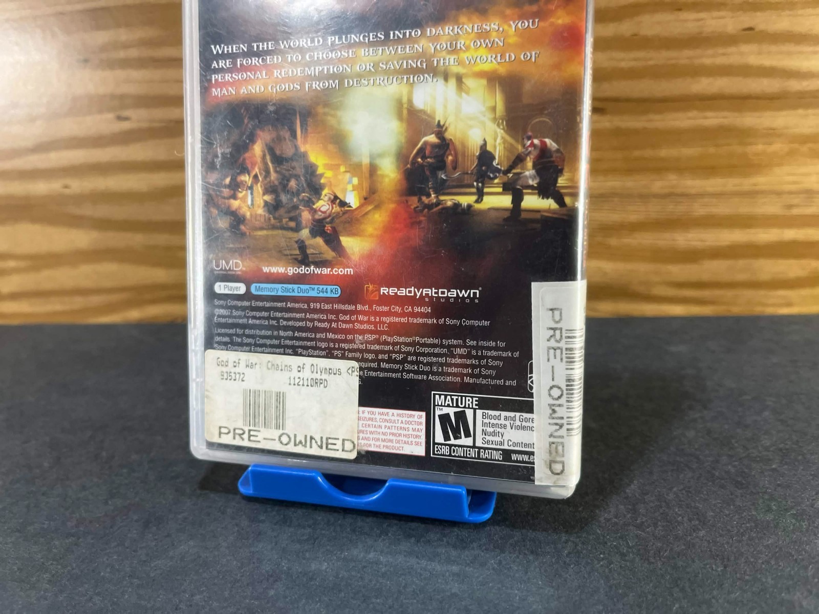 Sony PSP-3001 Console + God of War Chains of Olympus UMD Game Untested
