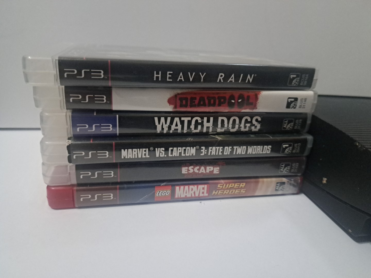 Sony PlayStation 3 PS3 Super Slim CECH-4301A 12GB Console 1 Controller W/6 Games