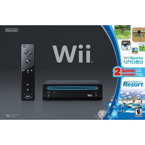 Nintendo Wii Console Bundle – Black with Wii Sports and Wii Sports Resort