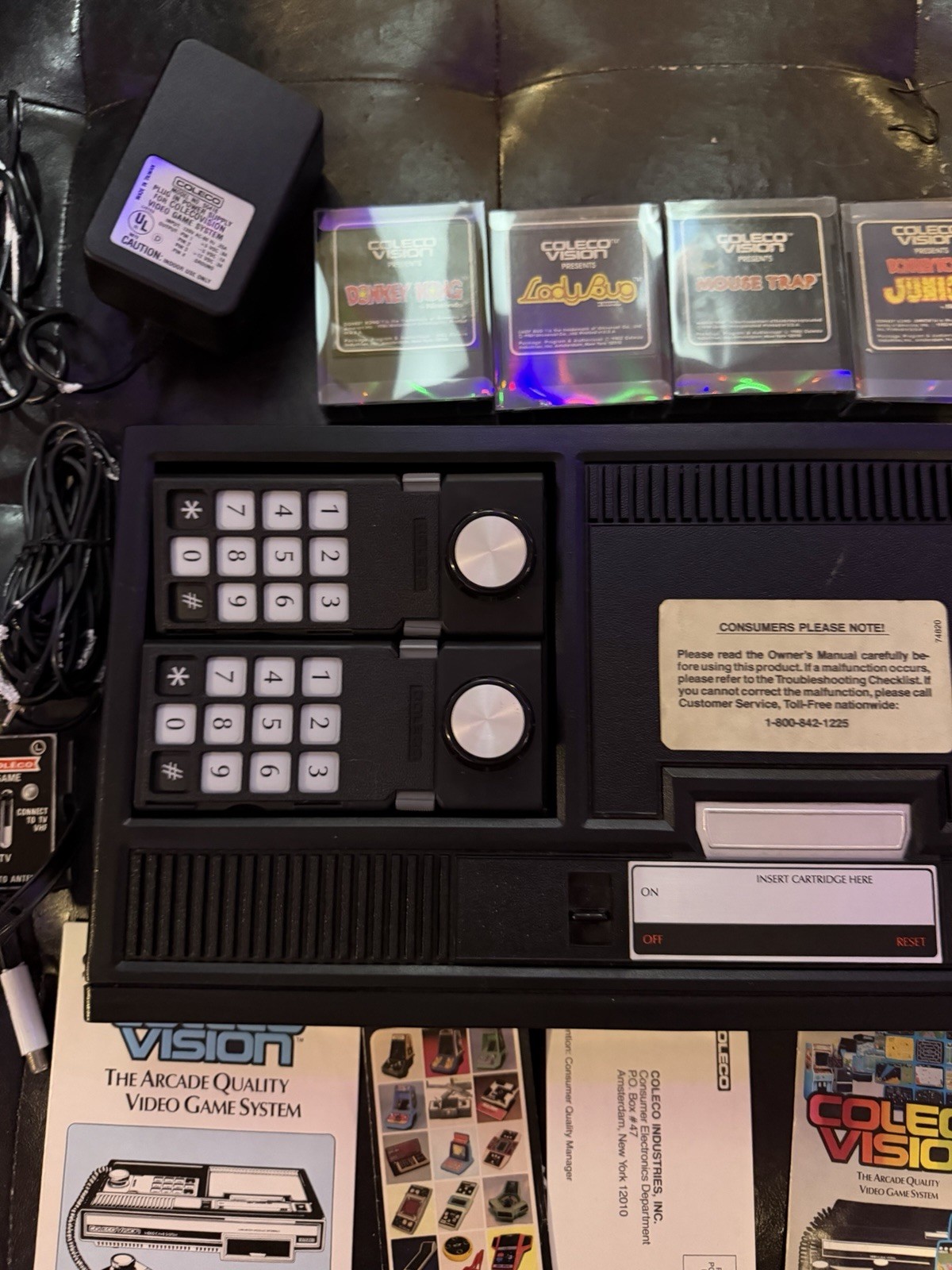 ColecoVision Console Tested Complete + Donkey Kong Zaxxon Box Manual 5 Games