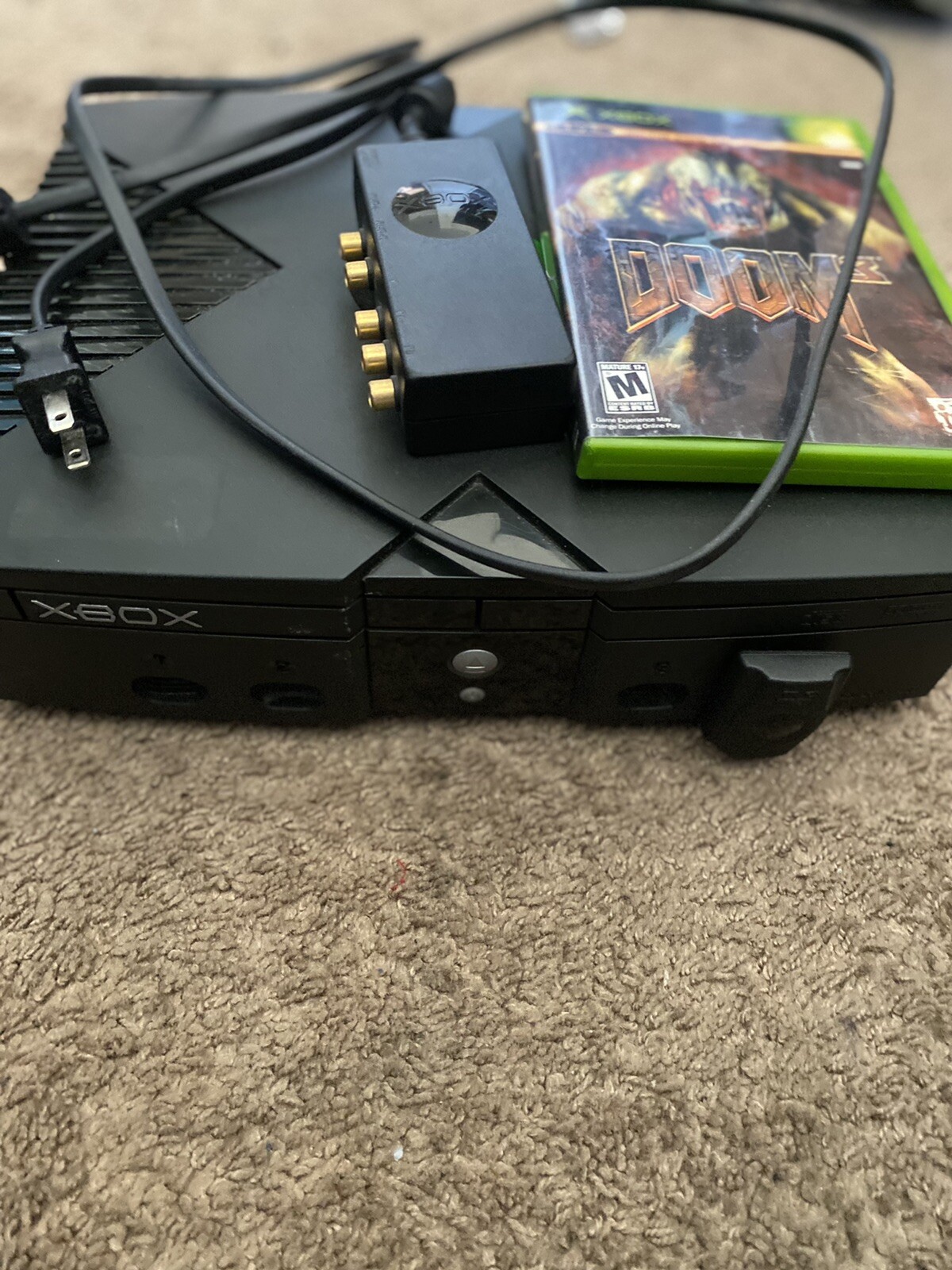 XBOX Original with Doom 3 & Microsoft XBOX High Definition AV Pack