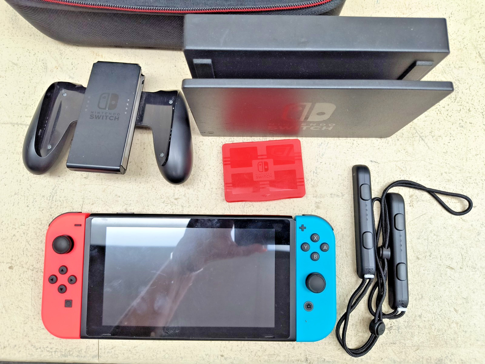Nintendo Switch Console HAC-001 Charging Dock 2joycon W/CASE SEE PIC’S