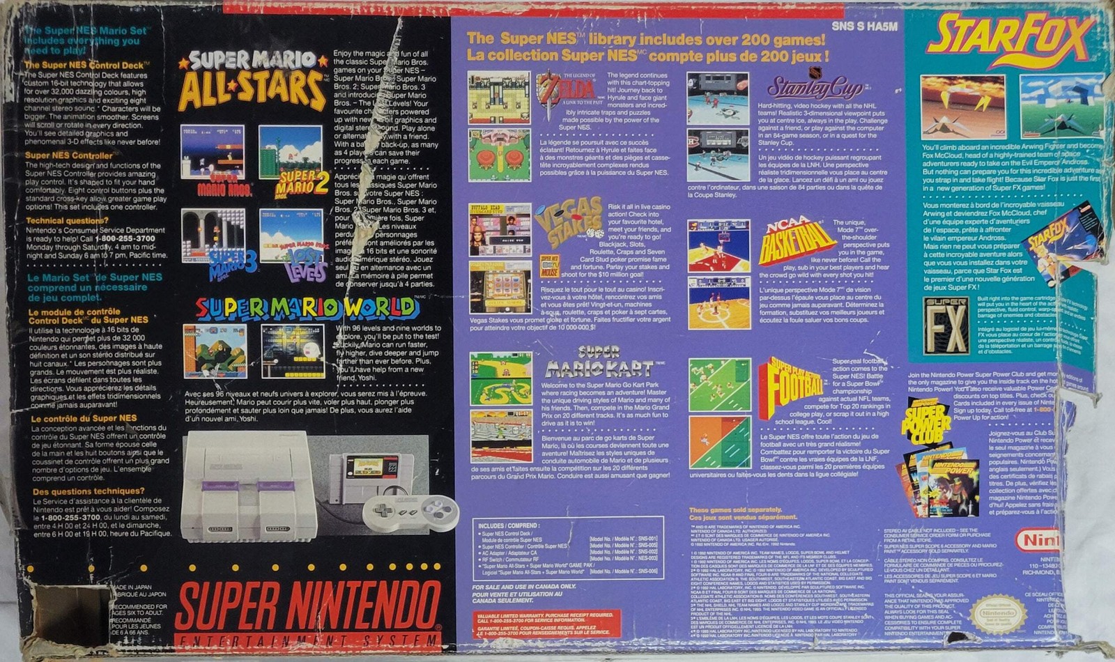 Super Nintendo ALL STARS EDITION Console – CIB FACTORY PLASTIC + 1 Controller