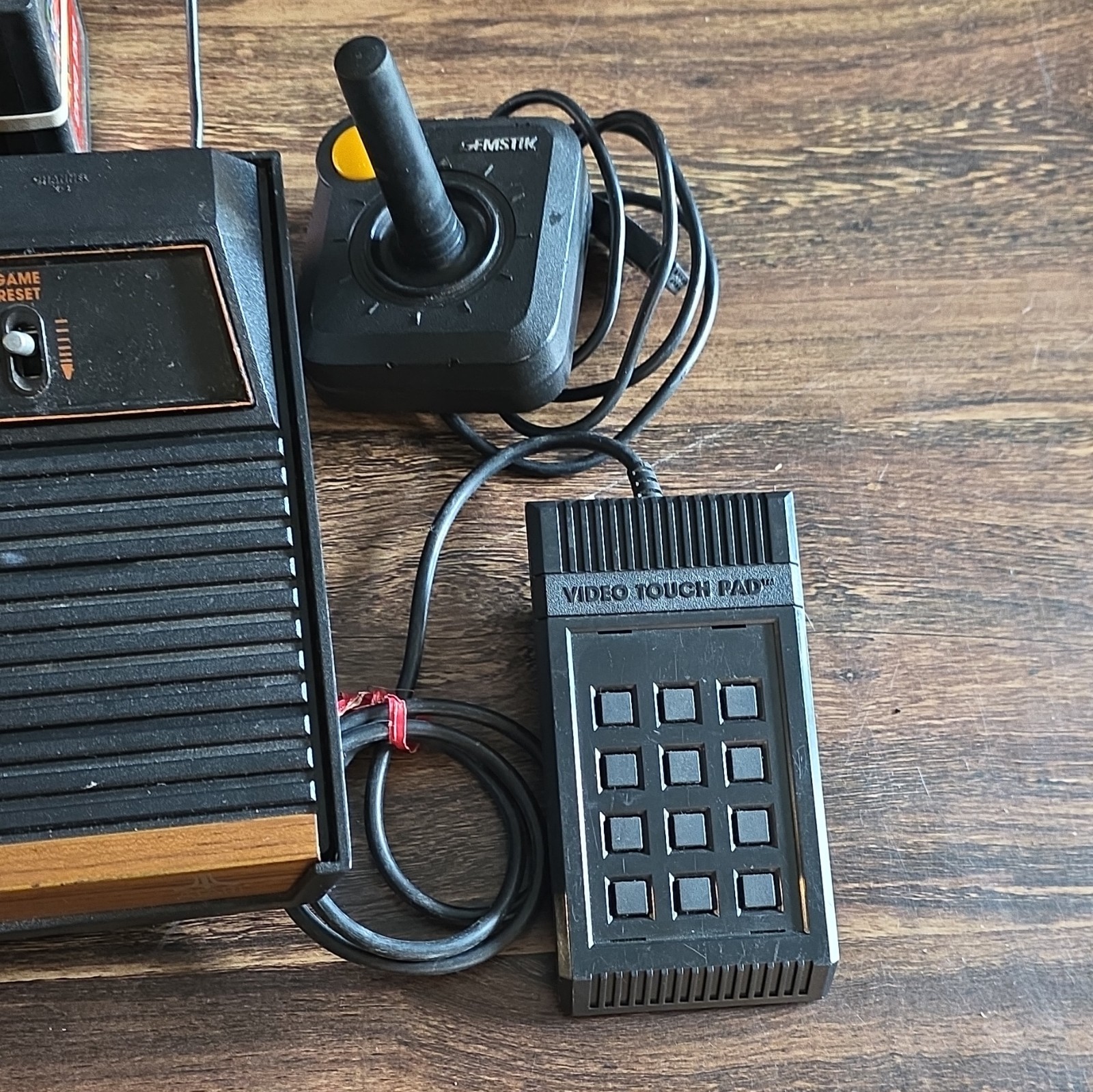 Atari 2600 Home Console Bundle RF TV Type Switch 2 Joysticks Touch Pad Games