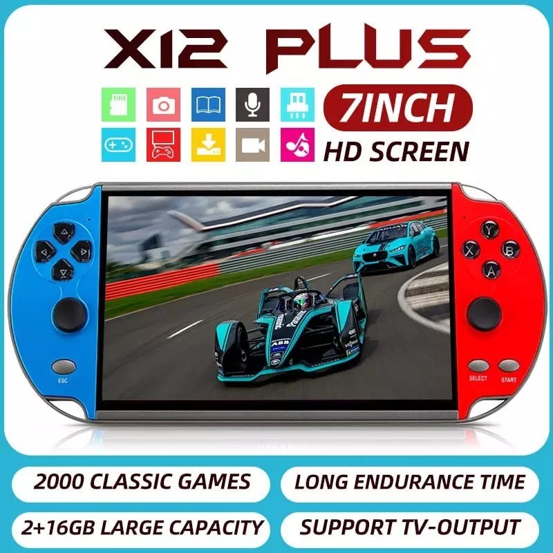 X12 Plus Portable 7-Inch Retrogaming Device – Play 10000+ Games Anytime Anywhere