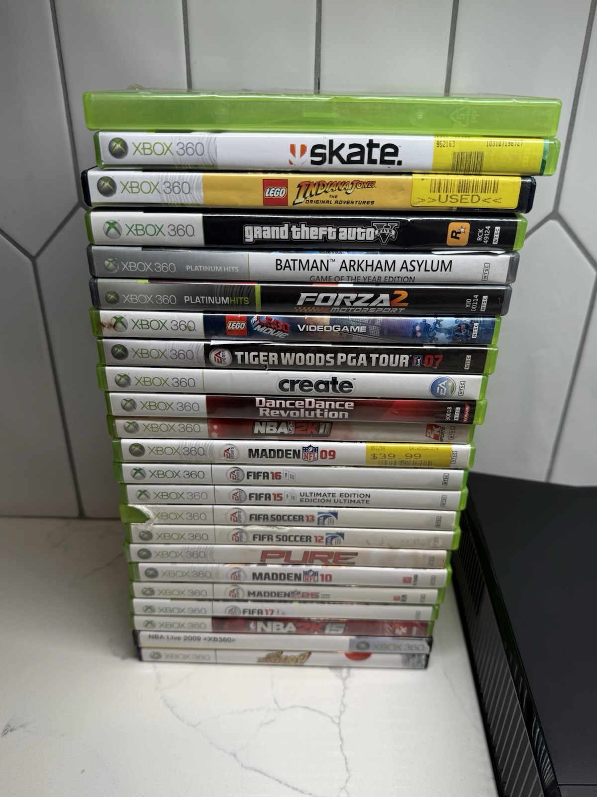 Xbox 360 S Console SLIM Model 1439 w/ Kinect, Controllers + Games Lot – READ DES