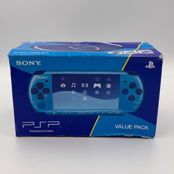 Sony PSP-3000 Aqua Blue Value Pack Console Bright LCD Slim & Lite Boxed Excellen