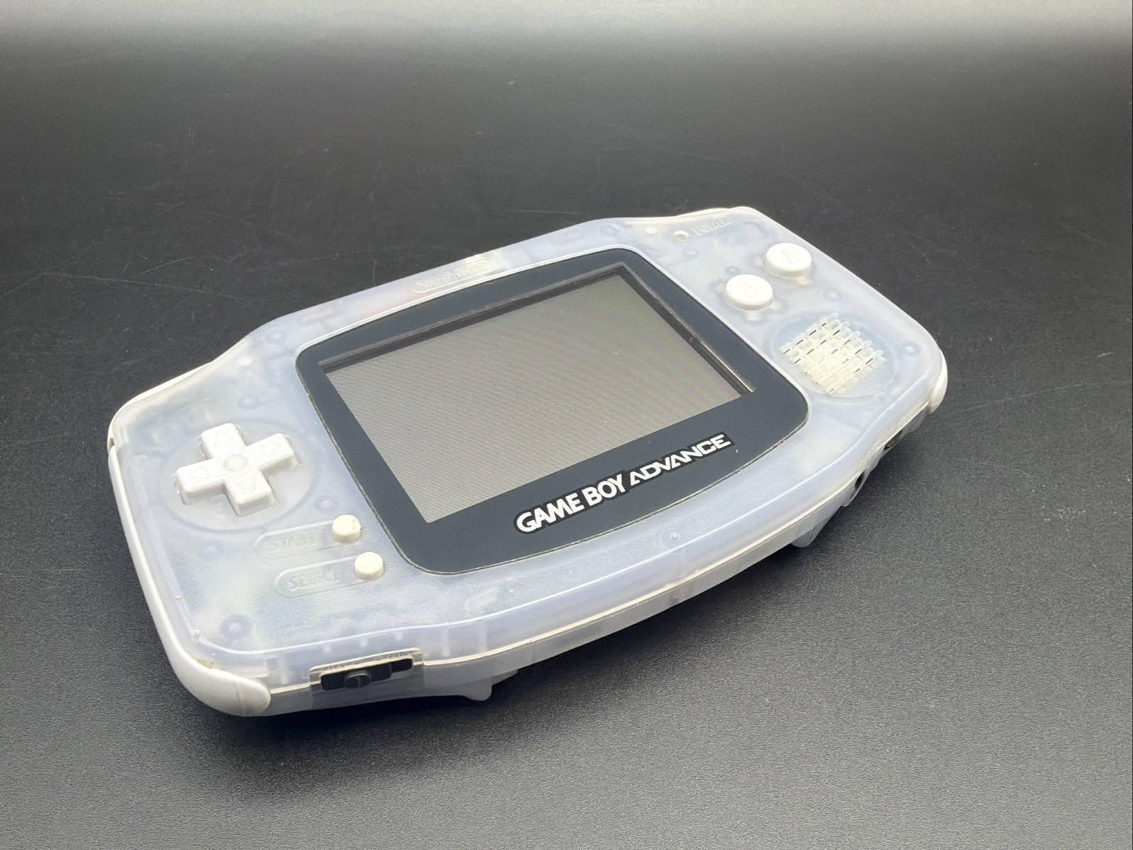 Nintendo Game Boy Advance Console System Clear Glacier Works No Battery Cover!