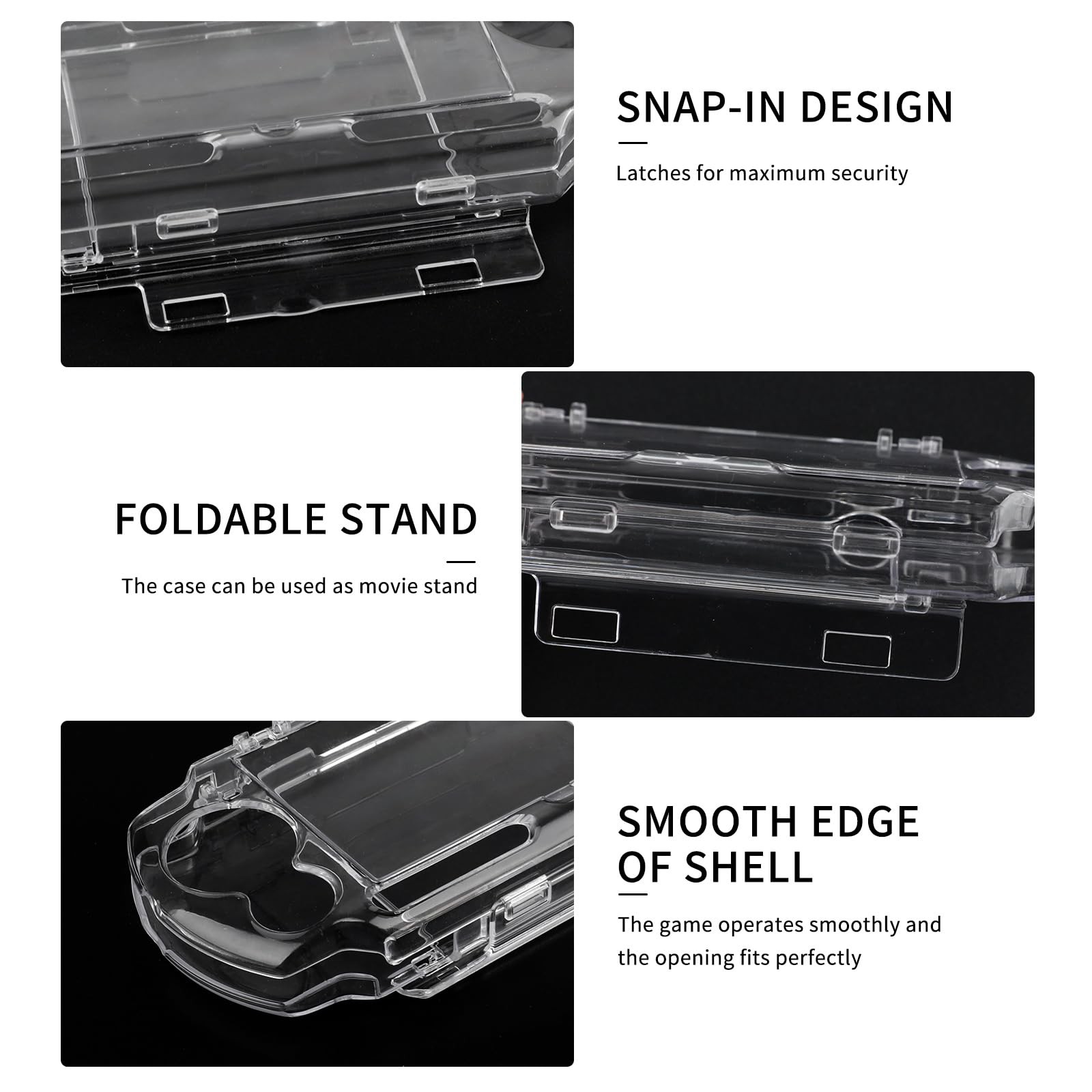 Hard Shell Case Cover Compatible Replacement Housing for PSP 2000 3000, Clear