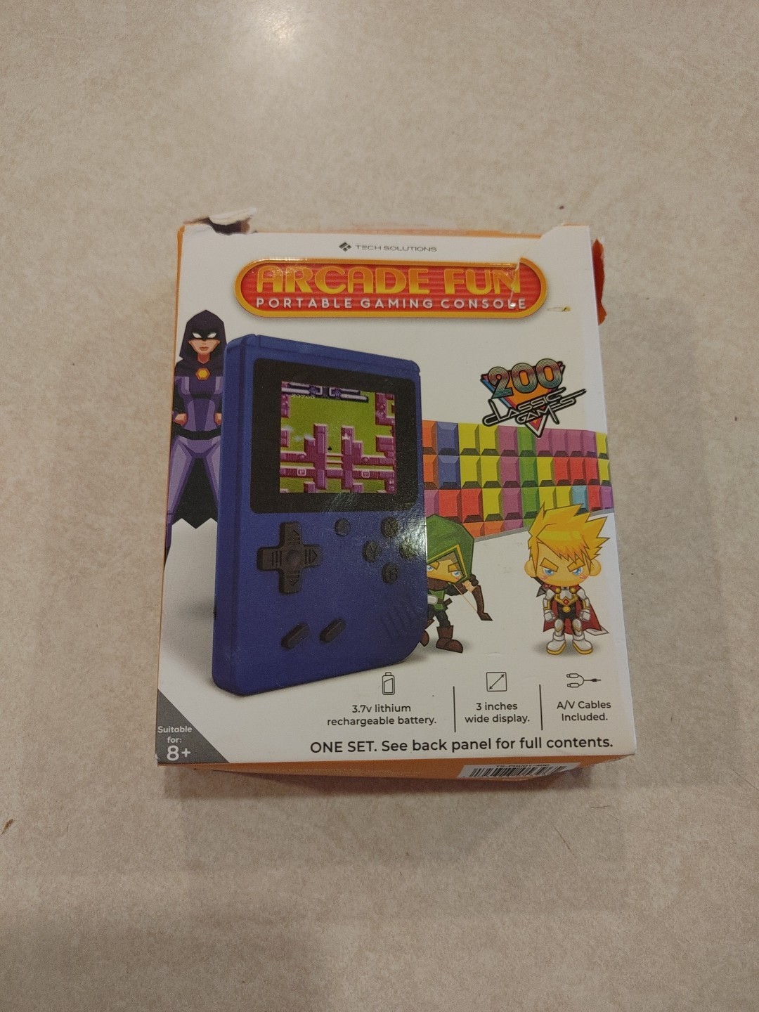 Tech Solutions Classic Arcade Handheld Game System 200 Games