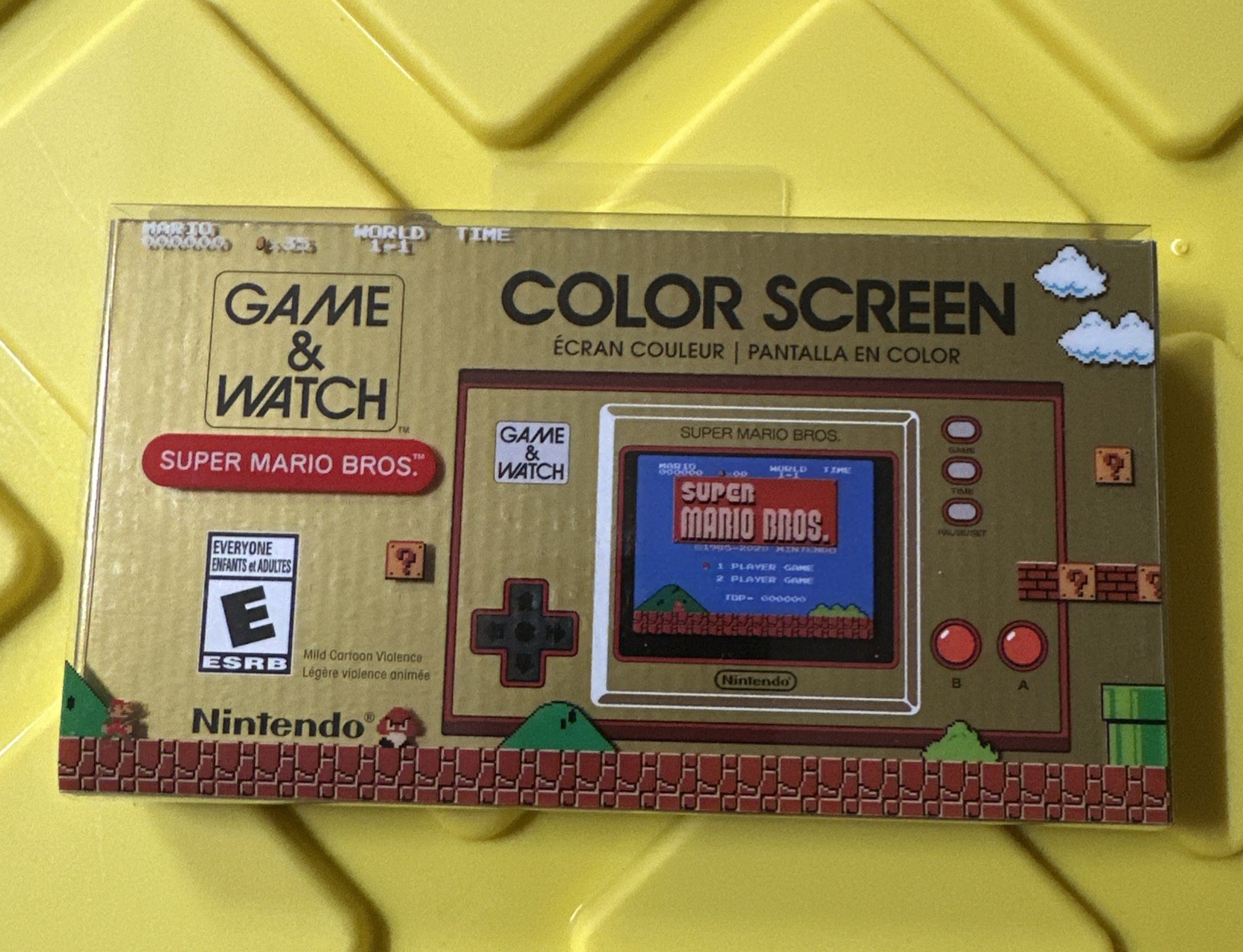Nintendo Game & Watch Super Mario Bros Handheld Console Clock – New Sealed