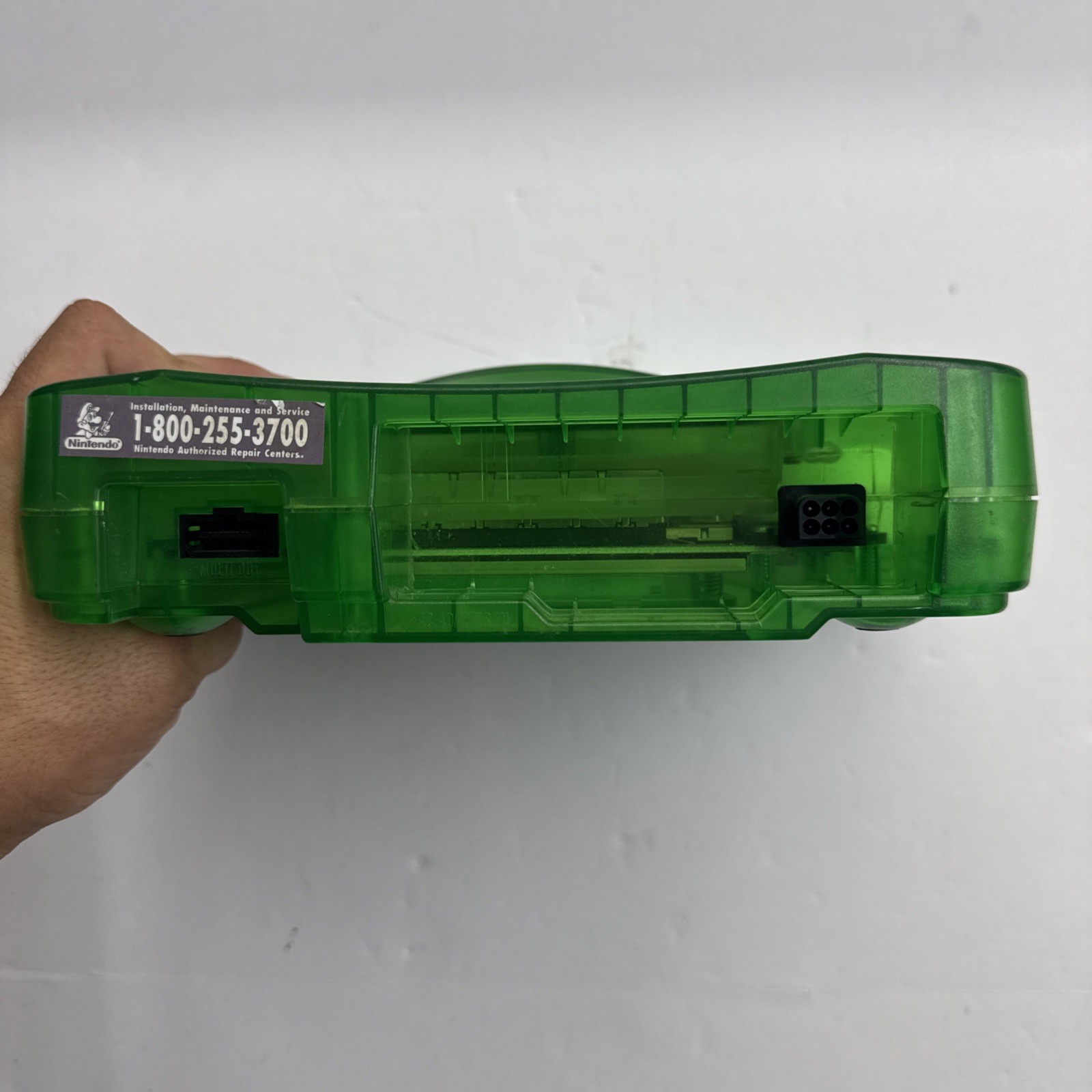 N64 – Nintendo 64 Console Bundle Jungle Green Shell Damaged Tested Working #2944