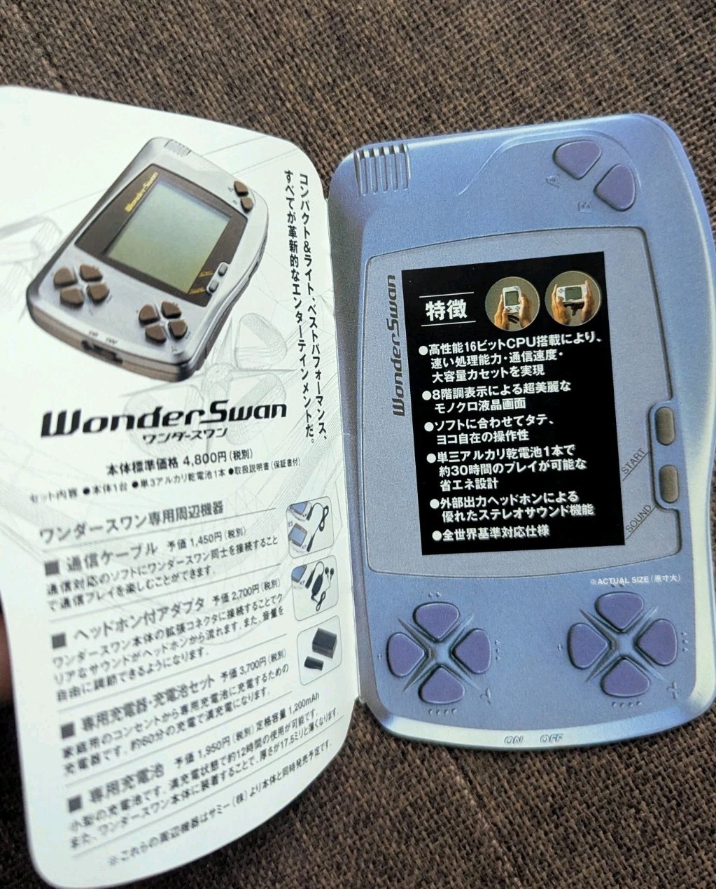WonderSwan SW-001 Pearl White Japan Box,Paperwork,Manual,Baggie Only! No System!
