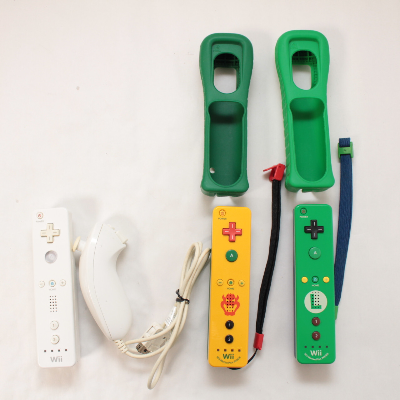 Nintendo Wii Console Tested w/Box Remote Motion Plus LUIGI Bowser Wheel Game JP