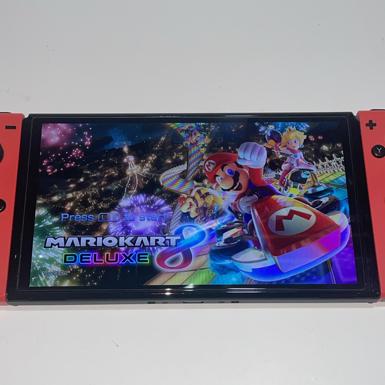 Nintendo Switch OLED Console W/ Dock & Mario Edition Red JoyCons Tested Works