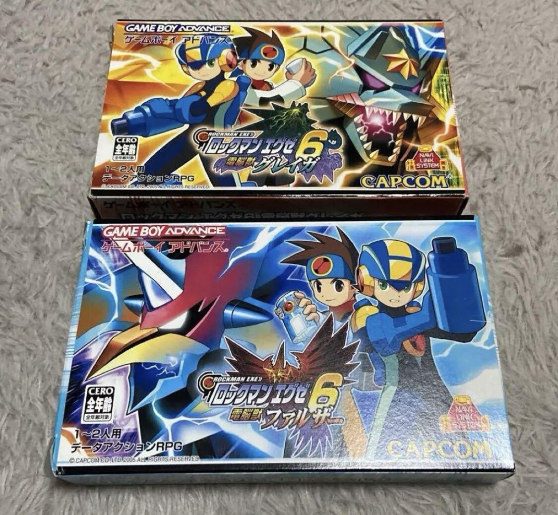 MegaMan ROCKMAN EXE6 Cybeast Falzar & Grega Lot of 2 Mega Man Nintendo Japan GBA