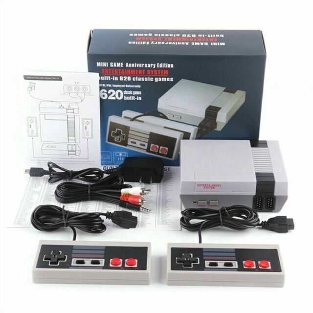 Mini Retro TV Game Console Classic 620 Games Built-in W/ 2 Controller Kid Gift