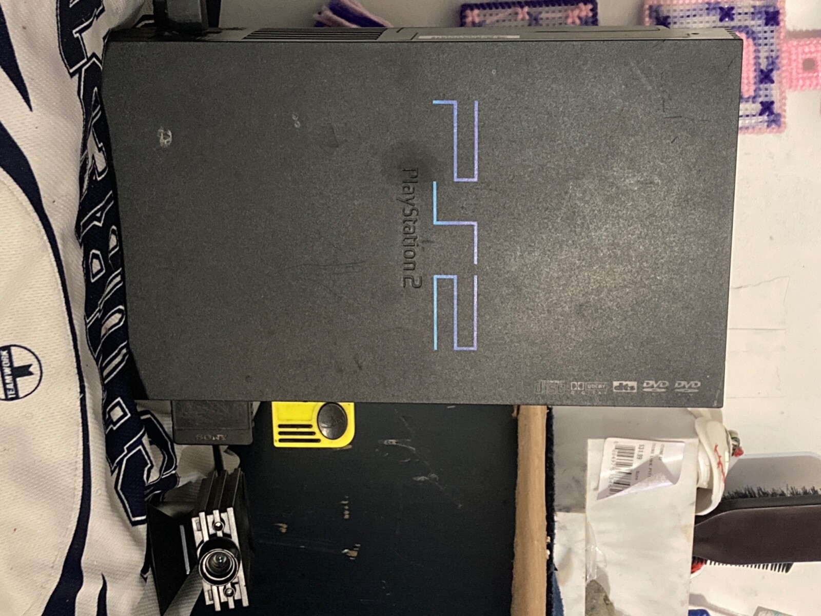 Sony PlayStation 2 Black Home Console/ controller two memo chips & video camera 
