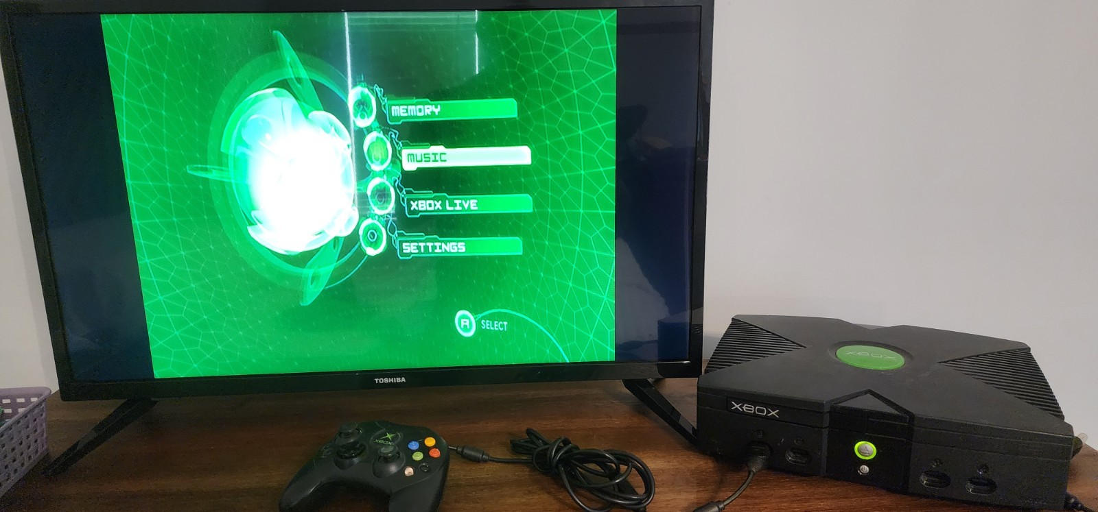 Microsoft Xbox Console Black Xbox Live Composite RCA with Controller and Cables