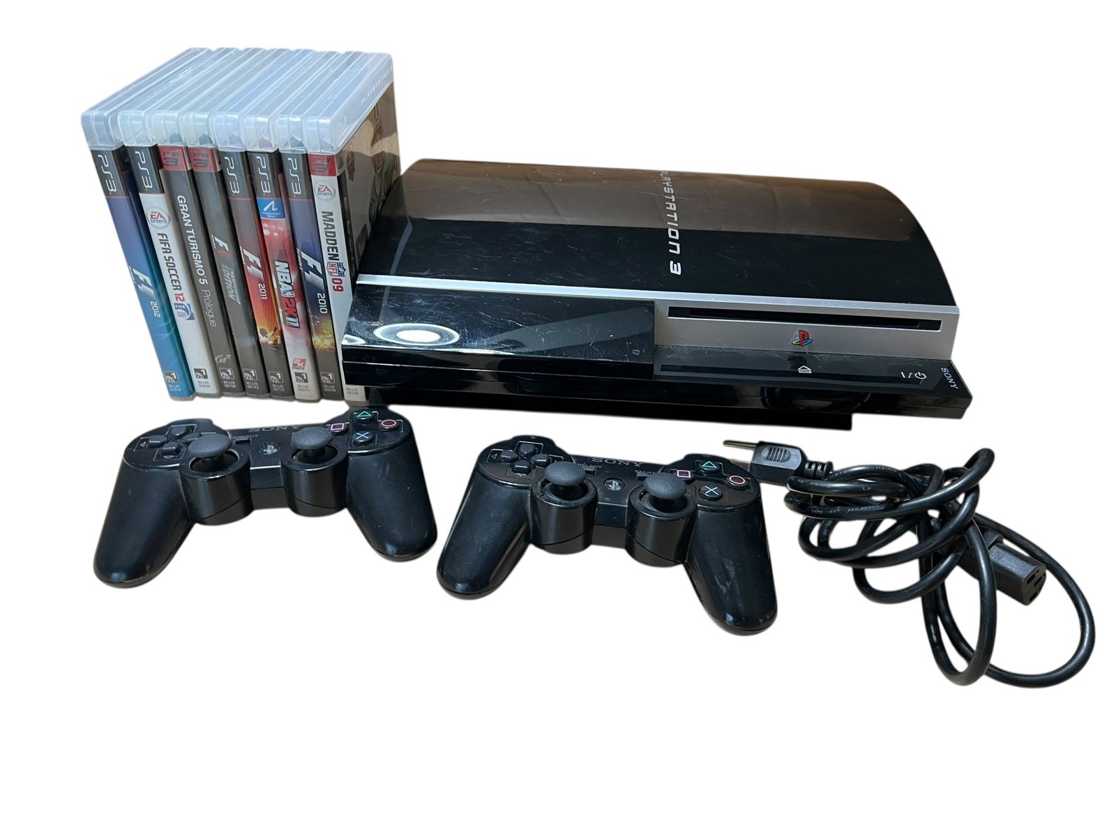 Sony PlayStation 3 PS3 Fat 80GB Bundle CECHL01 Tested! WORKS! Non Backward
