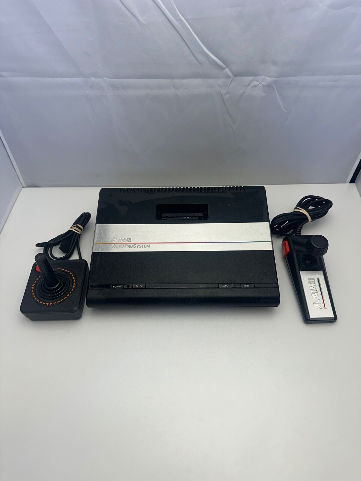 Atari 7800 Video Game Console, Controllers, – Uncleaned/Untested