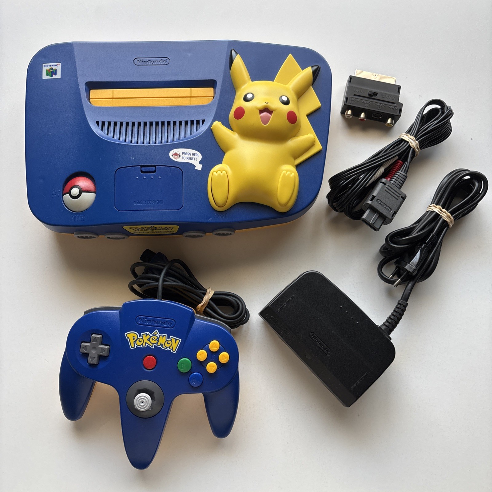 PAL EUR Import Nintendo 64 N64 Pikachu Pokemon Console System TIGHT Controller