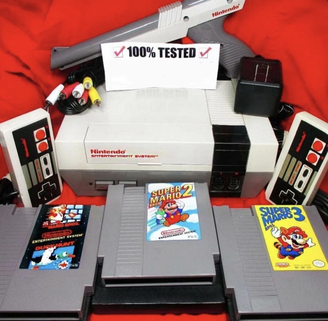 NES/Nintendo System Original Console w Super Mario 1 2 3! 100% TESTED! COMPLETE!