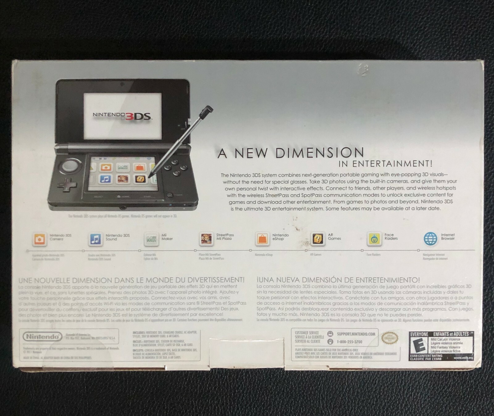 New Nintendo 3DS CTR-001 Launch Edition Handheld System Cosmo Black NEW SEALED