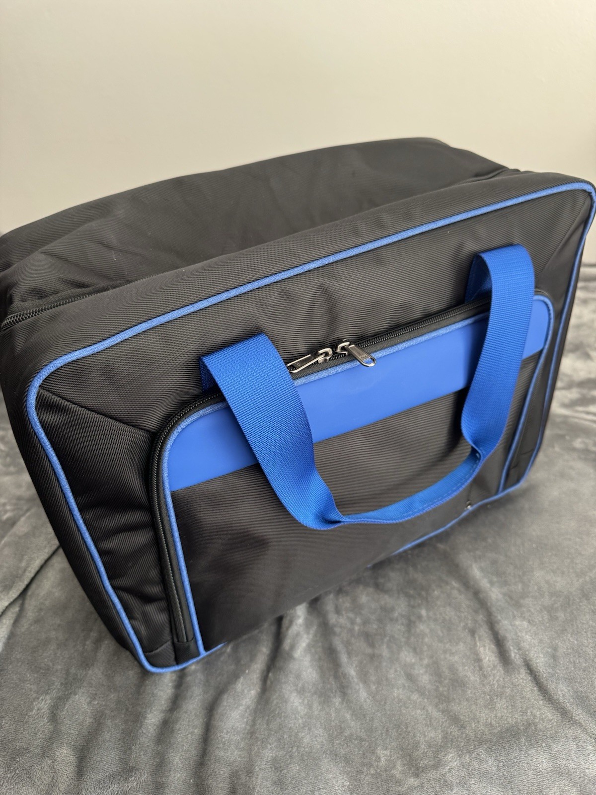Black Blue Polyester Console Travel Bag
