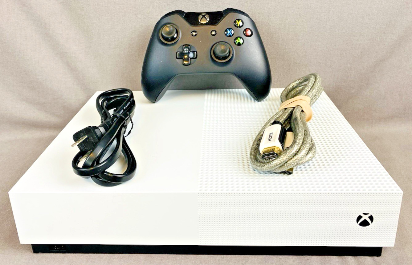 Microsoft Xbox One S 500GB – White Console 1681 All Digital Bundle – Tested.