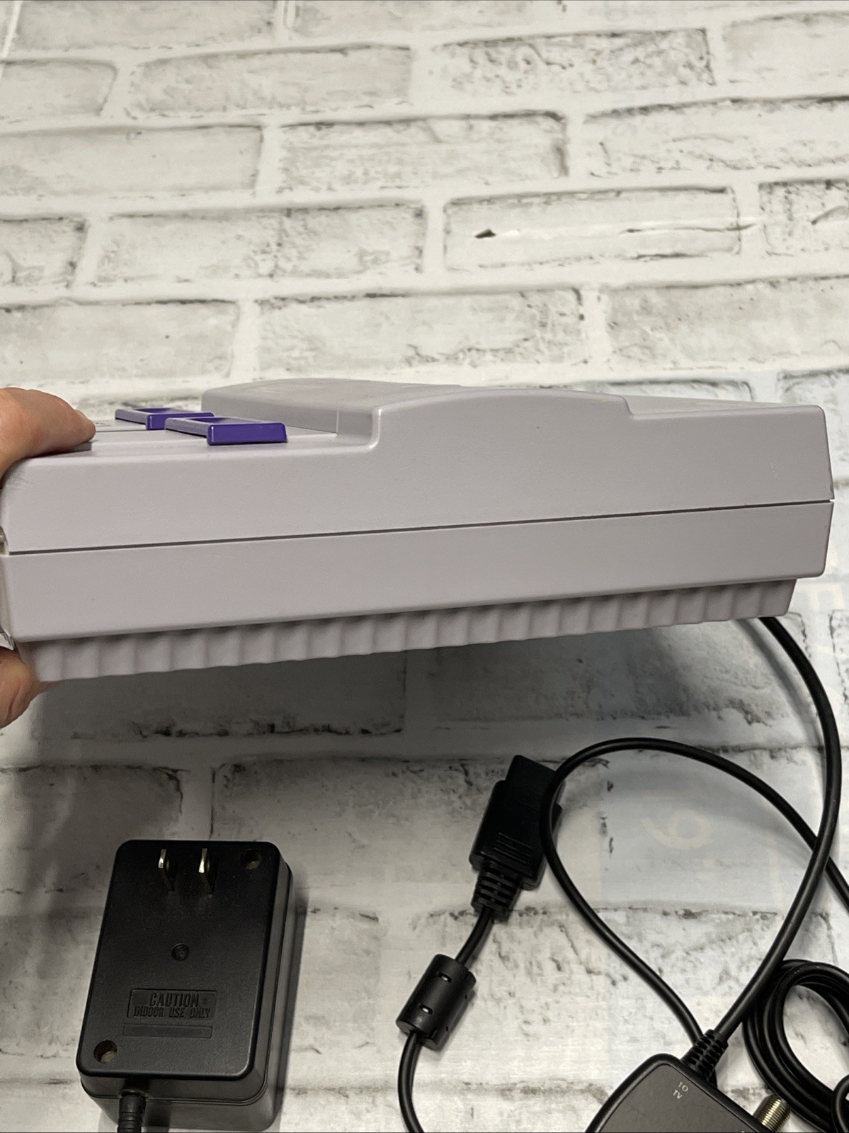 Super Nintendo SNES Console Bundle SNS-001 w/ One Controller, Cords, & Poster