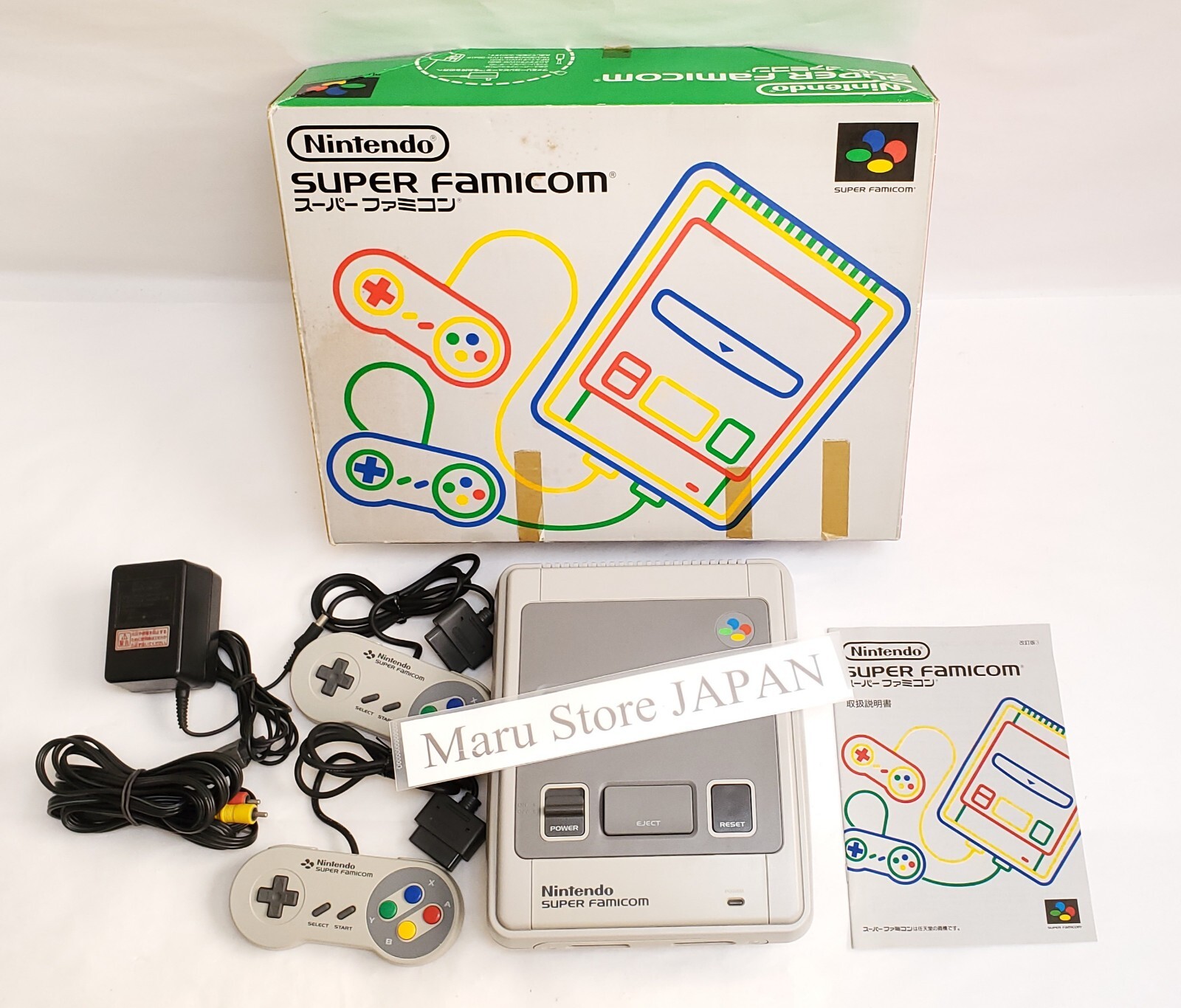 NINTENDO Super Famicom SNES Console SHVC-001 with Box Manual Tested Working