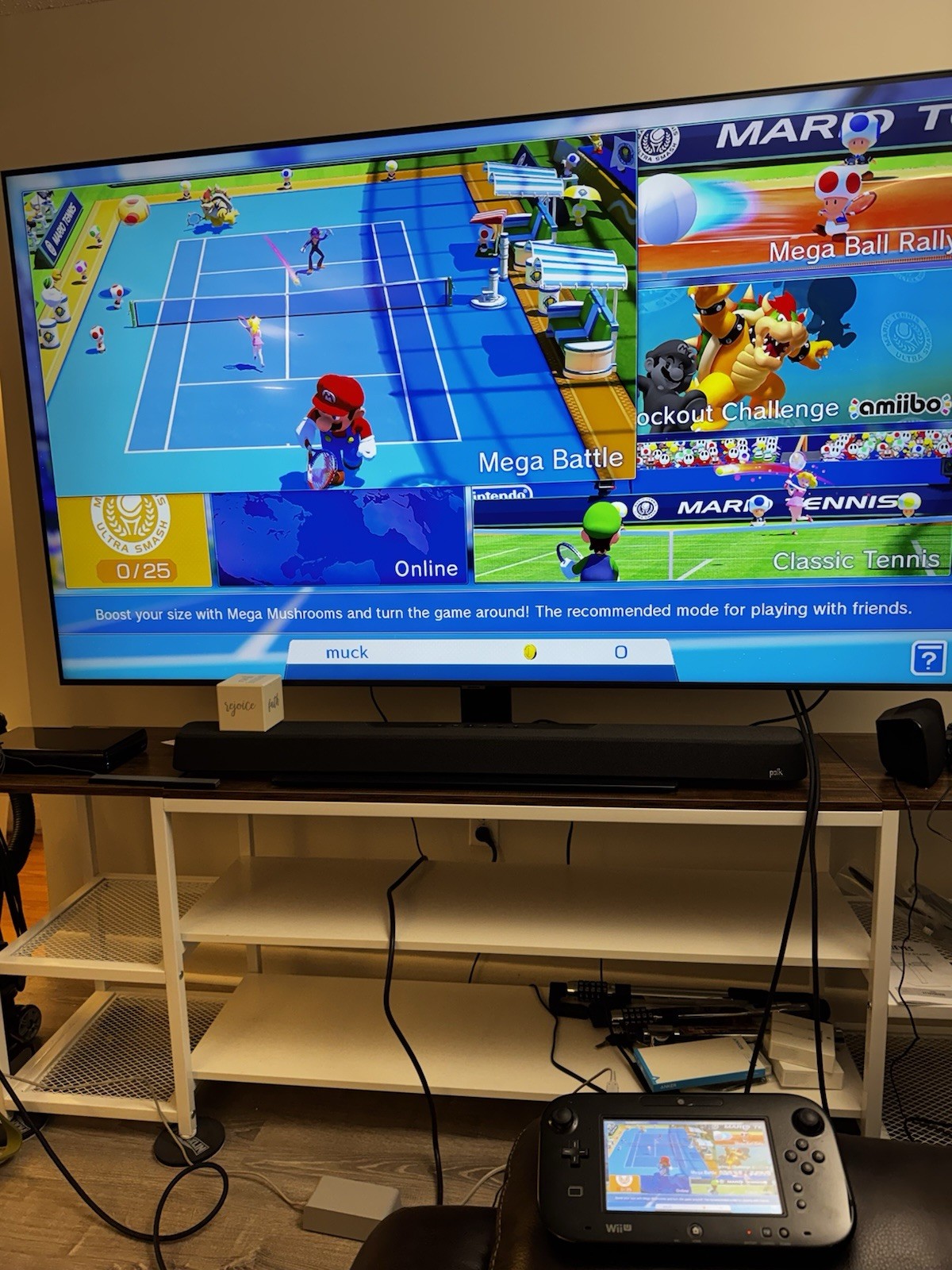 Nintendo Wii U 32GB Black Console Deluxe Set W/ 3 Games Mario Zelda Works Great!