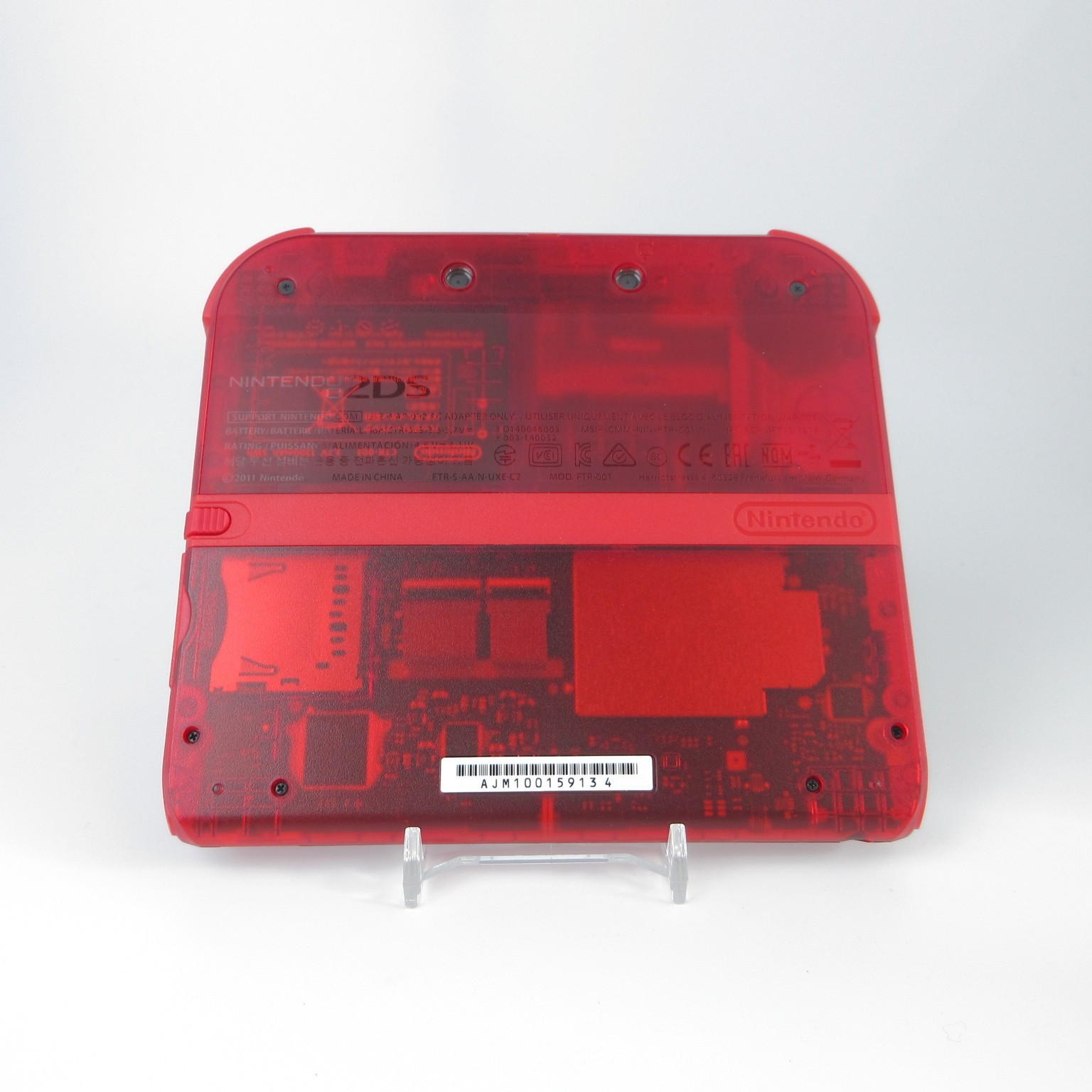 【Mint】Nintendo 2DS Pokemon Clear Red Console Japanese Edition #DEN1115/02