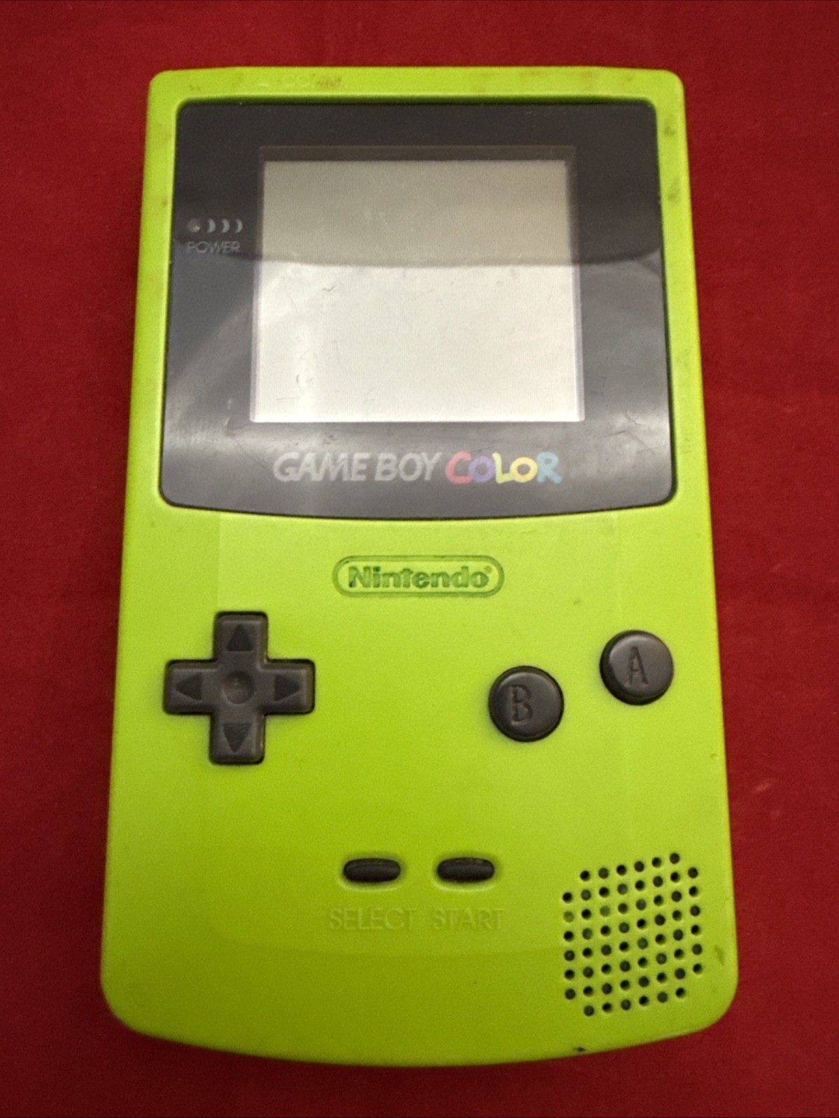 Nintendo 1998 Game Boy Color Kiwi Green Tested & Working Speaker Works But Blown