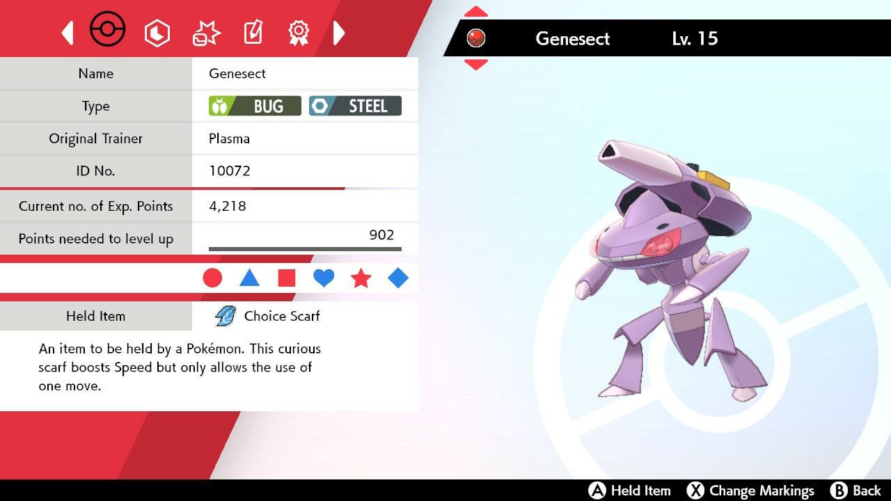 Pokemon Sword & Shield Genesect 6IV 🌟Shiny🌟 & Non Shiny Best EVs & Nature
