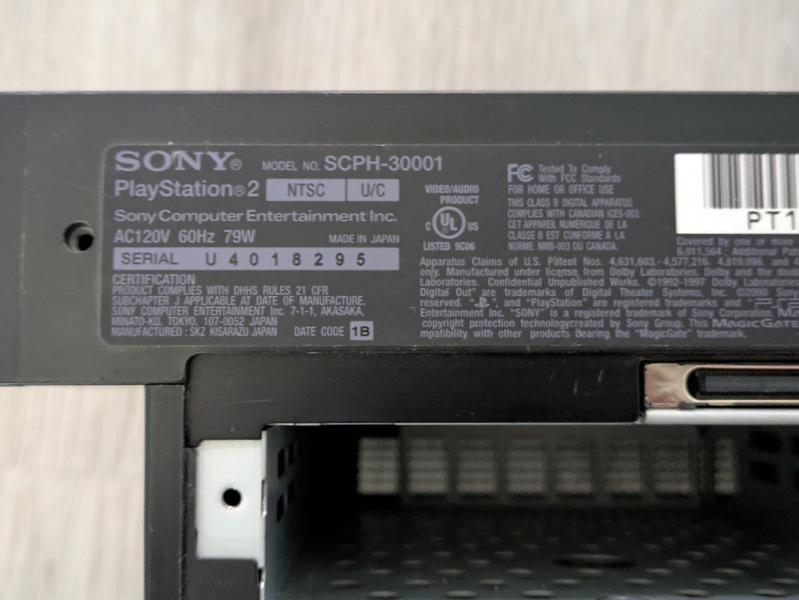 Sony PS2 Console SCPH-30001, Cables + Third Party Controller Tested & Working