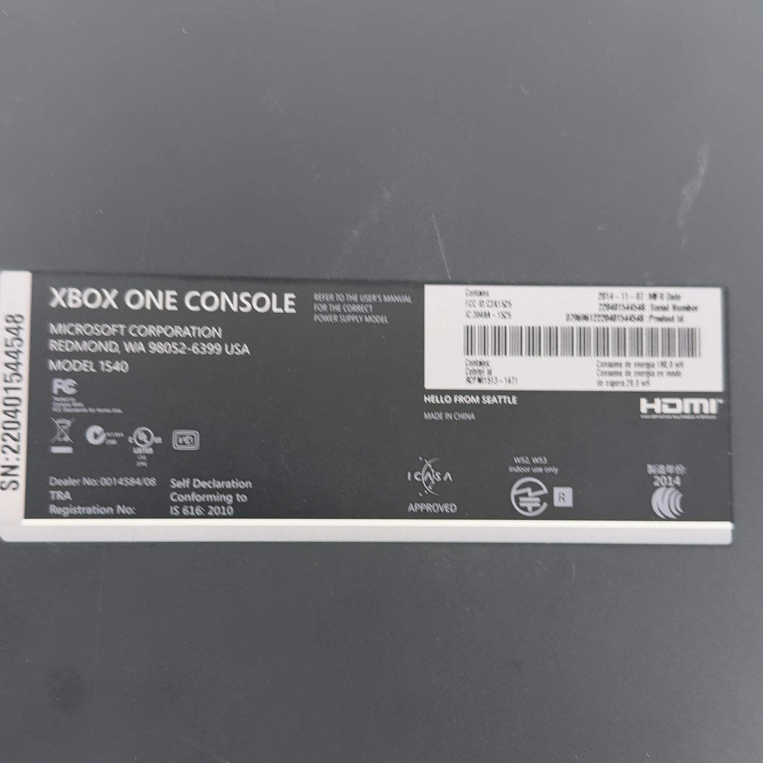 Microsoft Xbox One 500GB Console Gaming System Only Black 1540