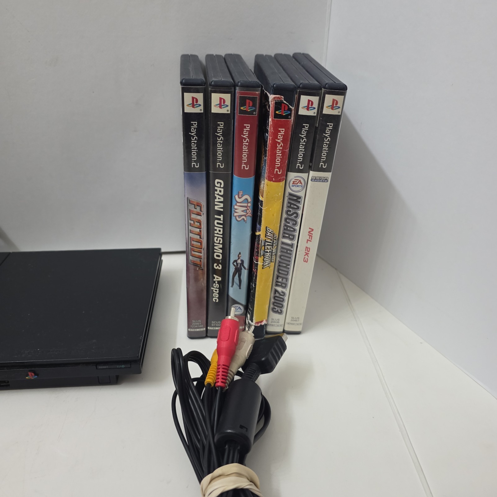 Sony PlayStation PS2 Slim Console 90001 Bundle Two 8 MB Controller + 6 Games
