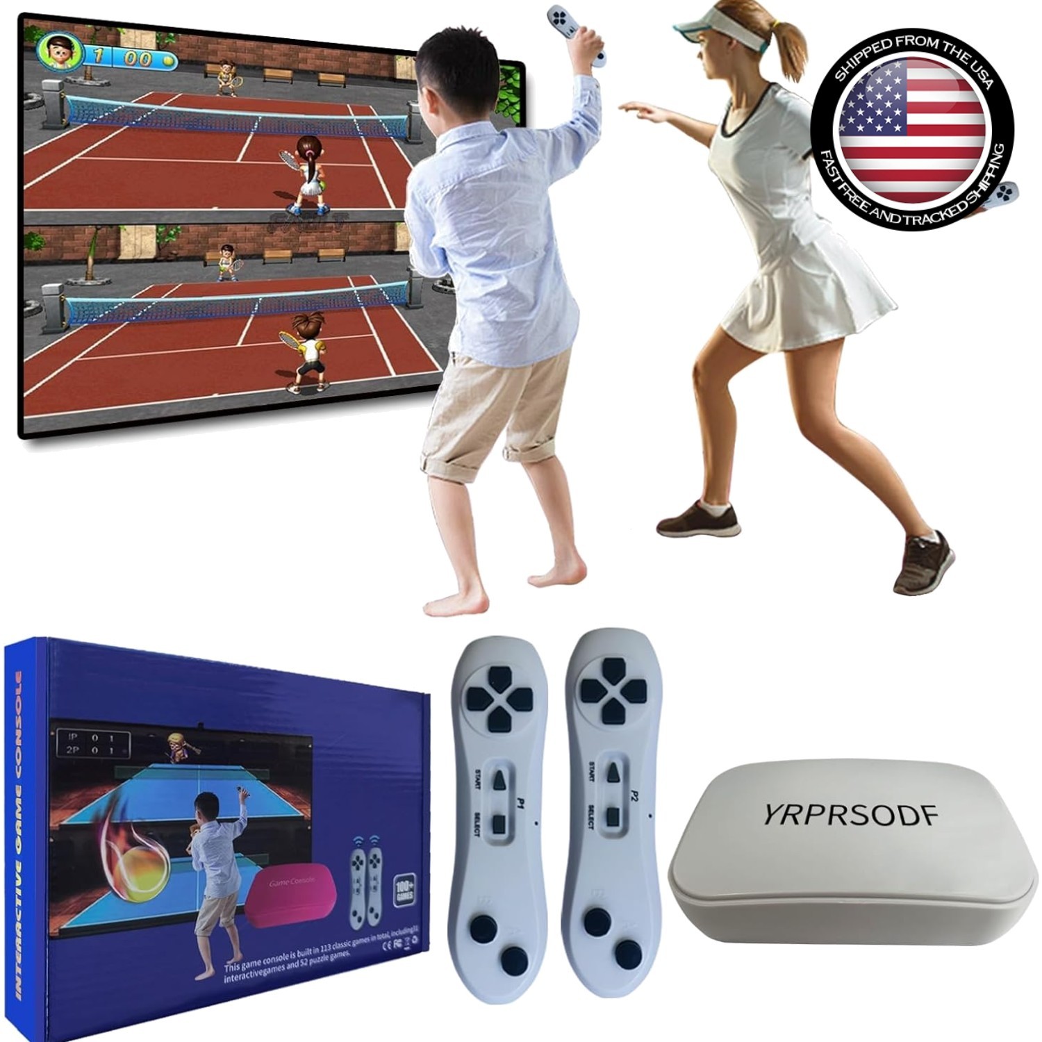 Somatosensory Game Console: 100+ Games & Wireless Gamepad for Family Fun – Grey