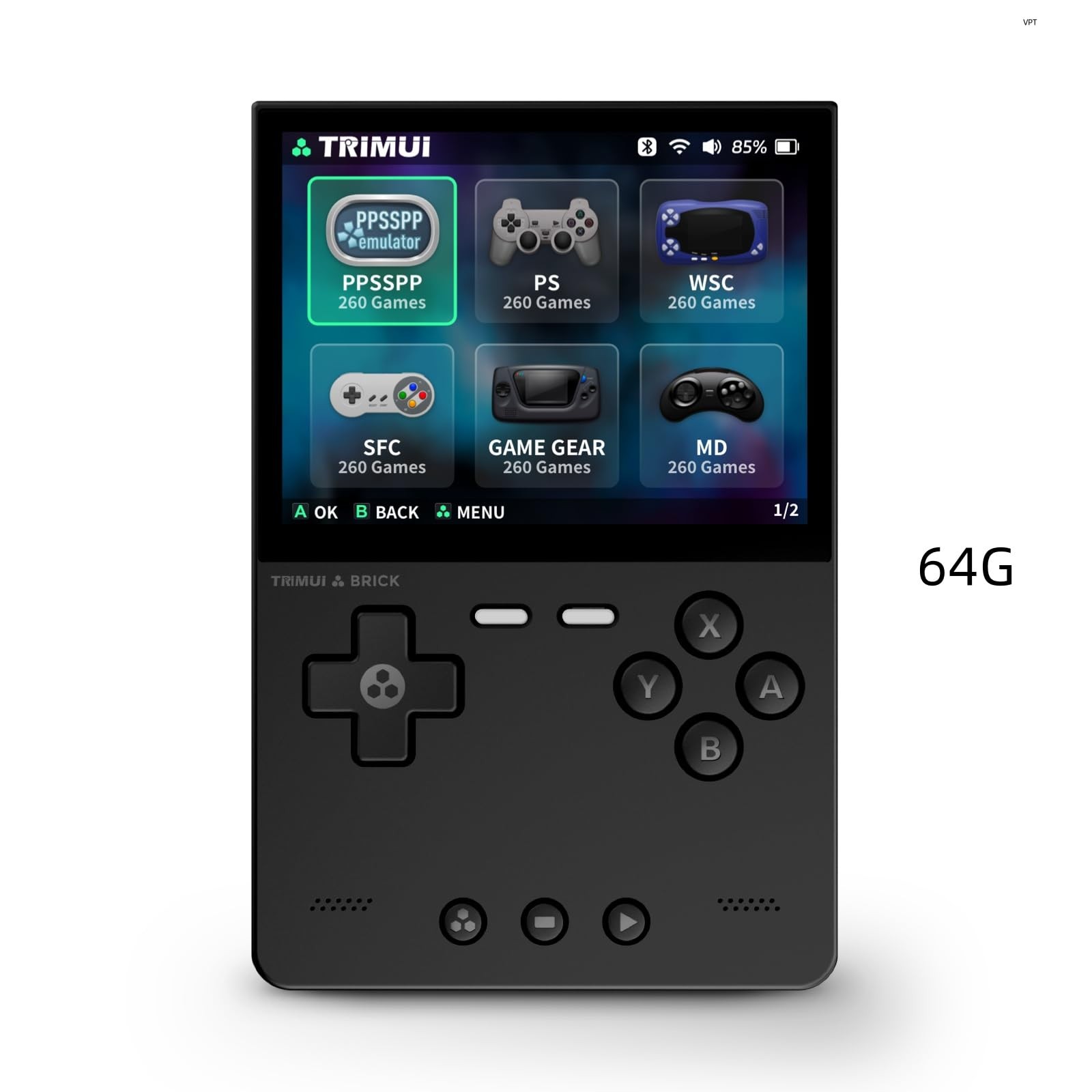 BRICK Handheld Game Console, Black 64G