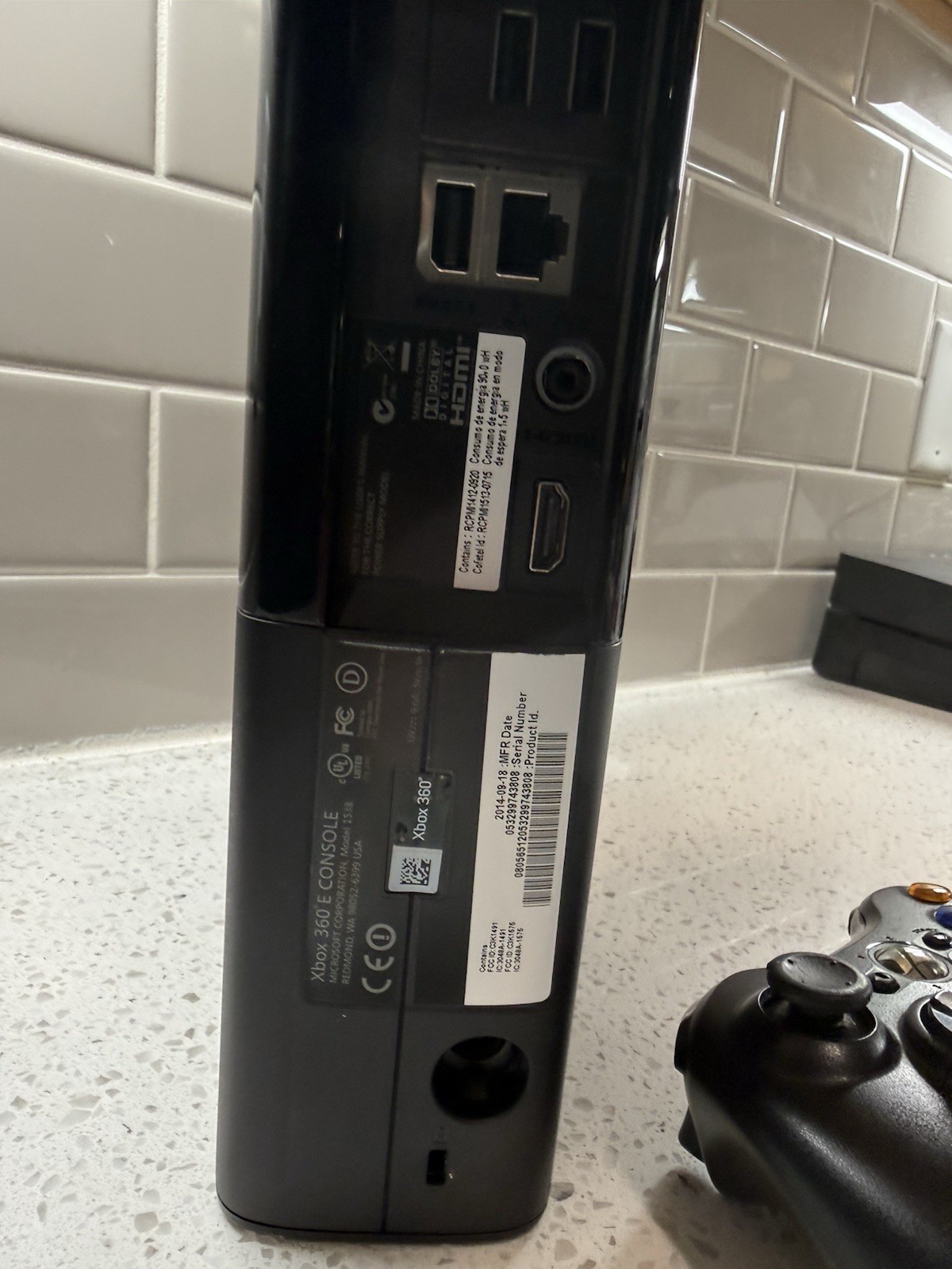 Microsoft Xbox 360 E System BLACK Video Game Console 4GB w/ 2 Controllers
