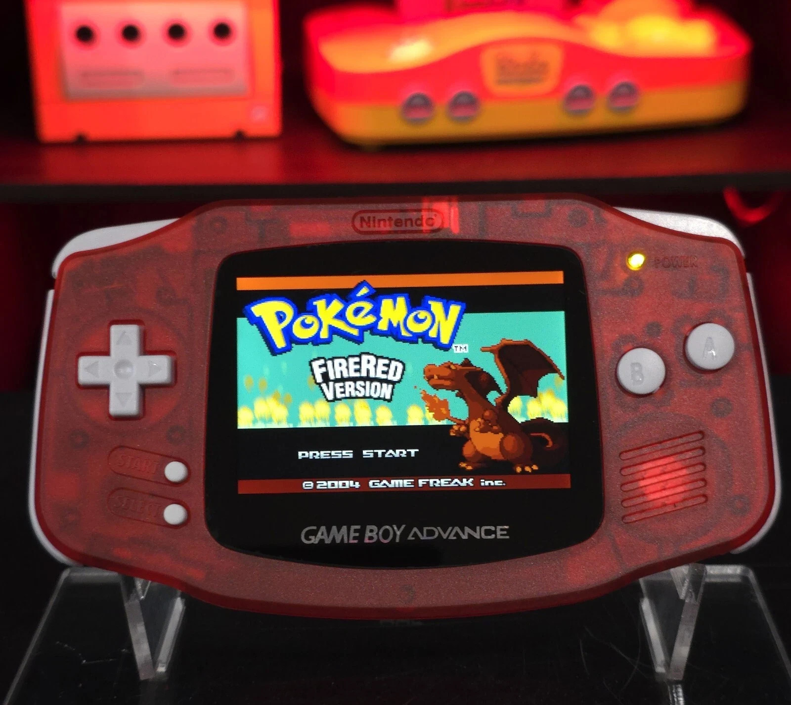 Nintendo Game Boy Advance backlit ags101 clear red Handheld System ips v5