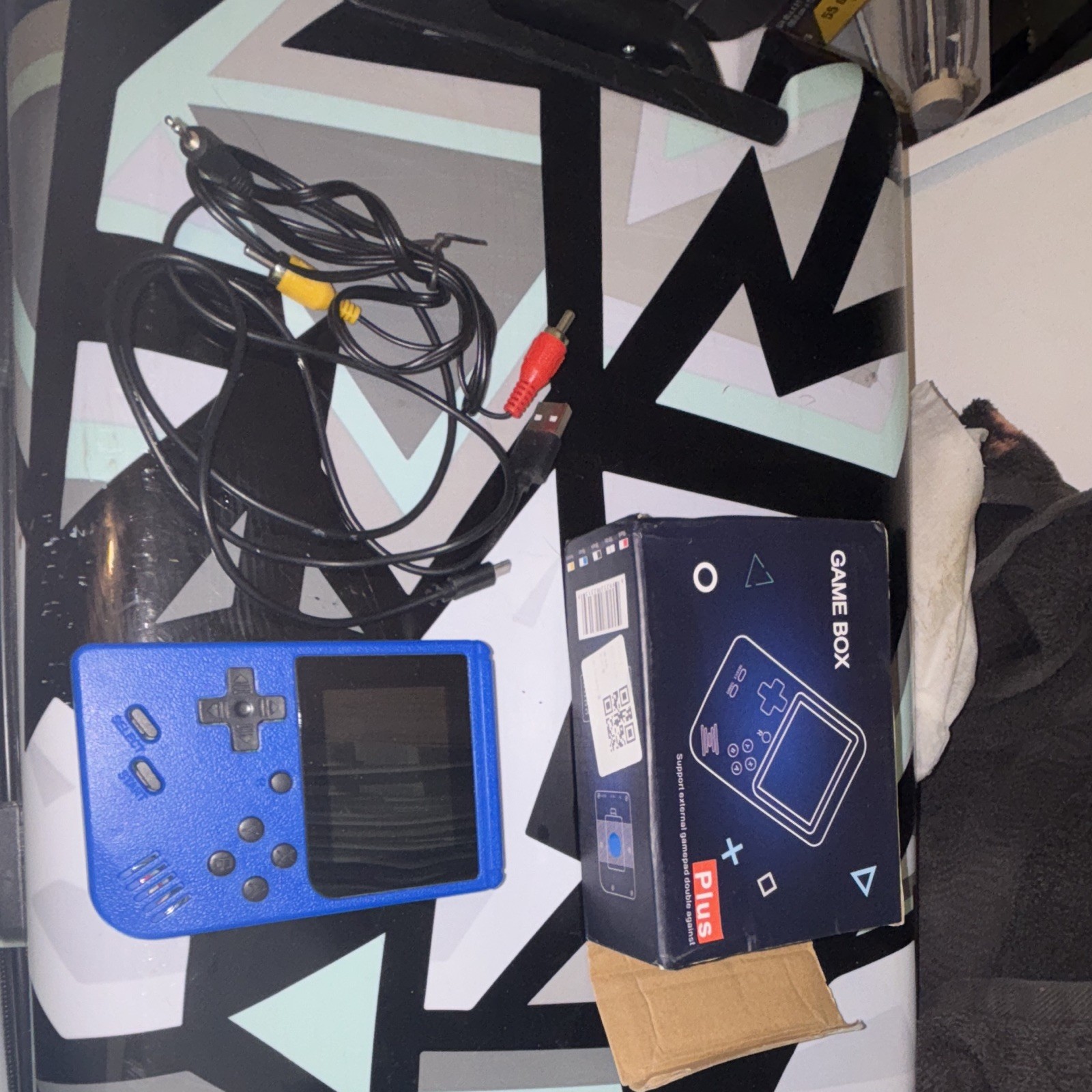 Game Box Plus Blue Handheld System, External Gamepad Support, Composite RCA