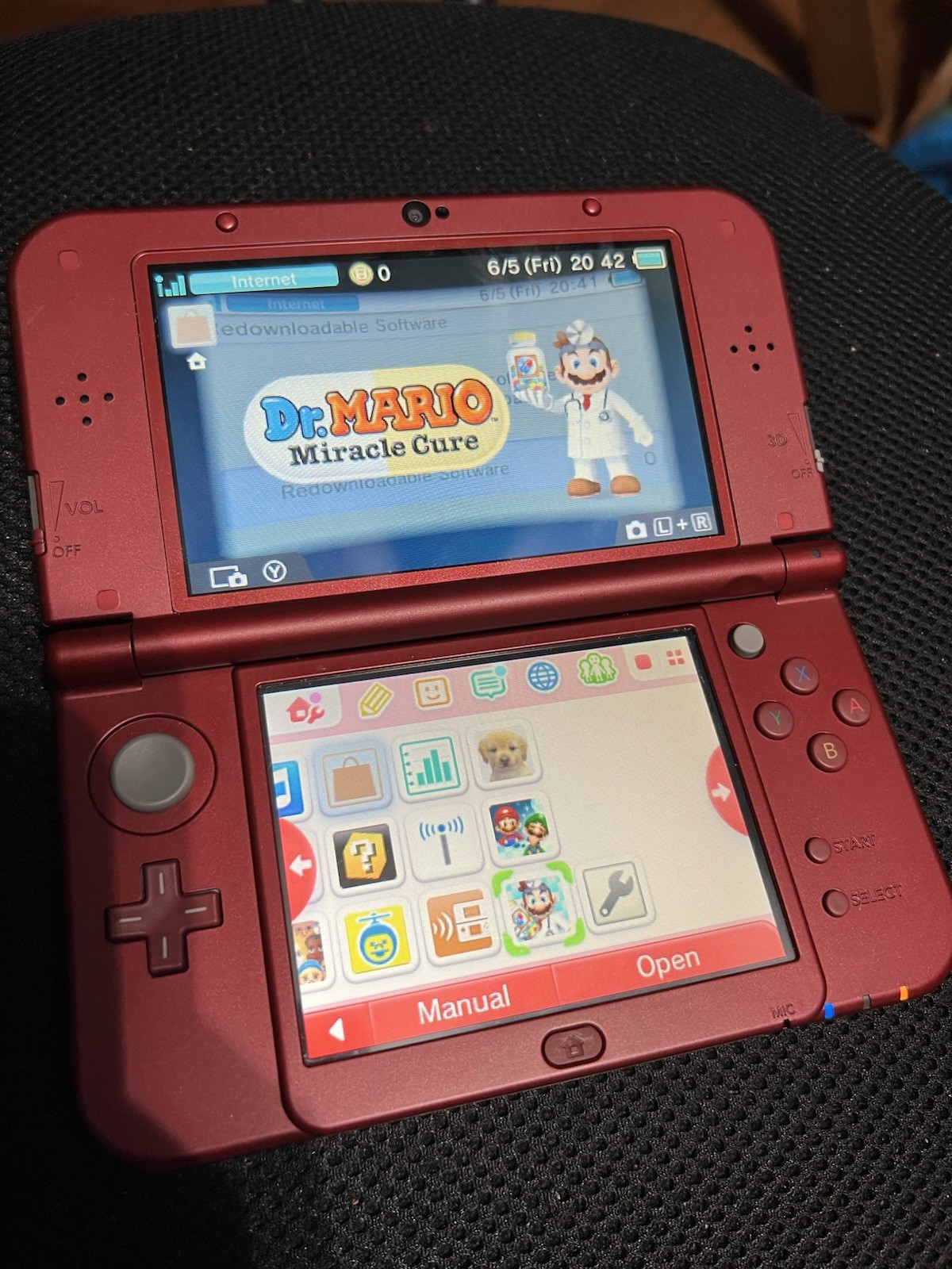 New Nintendo3DS XL System – Red + Three Digital Games, Stylus, Charger